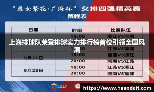 上海排球队荣登排球实力排行榜首位引领全国风潮